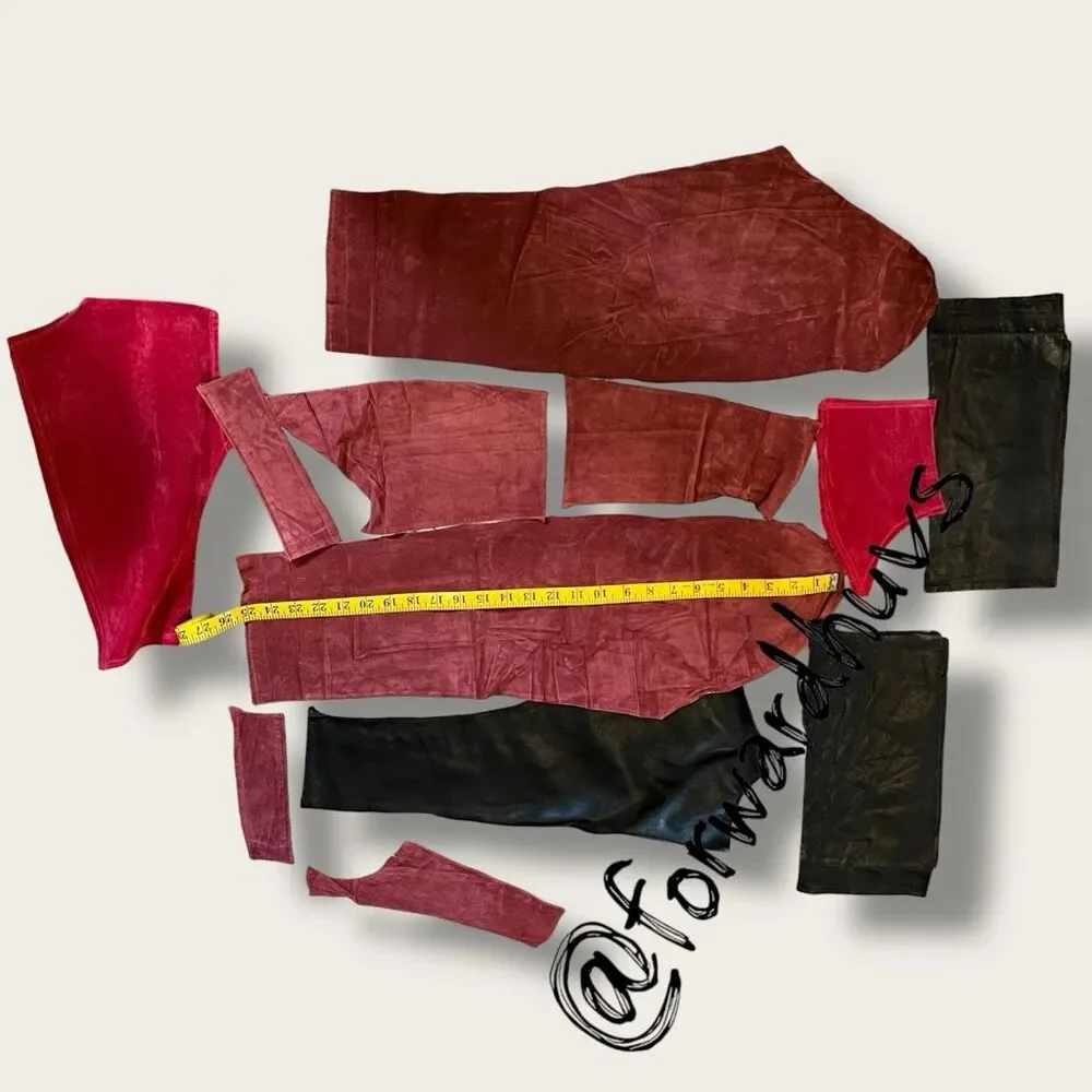 Scrap Suede Sewing Pieces & Leather Crafting Material  - 2 lbs